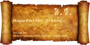Wagenhoffer Viktor névjegykártya